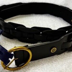 Tommy Hilfiger black vegan leather "link" belt Men's Size M NWT